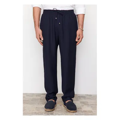 Trendyol Navy Férfi Derék Tied Casual Cut Pants