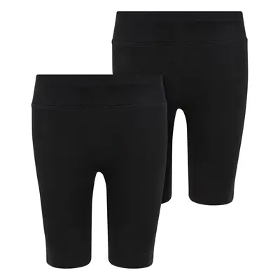 Girls' High Waist Cycling Shorts 2-Pack Black+Black