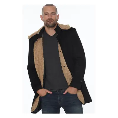 PLT8399 DEWBERRY SUEDE LOOK MEN'S COAT-BLACK