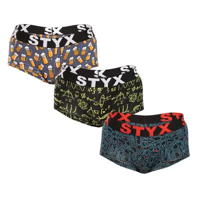 3PACK women's panties Styx art with leg loops multicolored