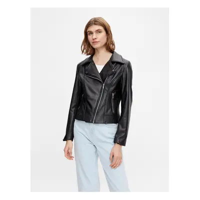 Black Women's Faux Leather Jacket Pieces Fioa - Women