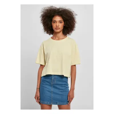 Women's short oversized T-shirt in soft yellow color