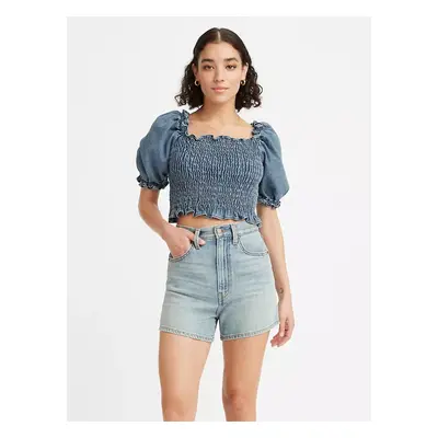 Levi&#39;s Blue Ladies Cropped Blouse with Balloon Sleeves Levi&#39;s® - Ladies