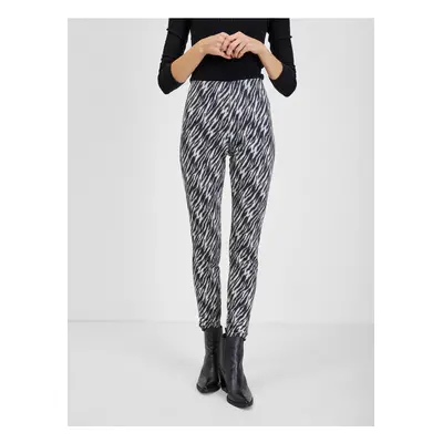 Orsay White and Black Ladies Patterned Suede Trousers - Women