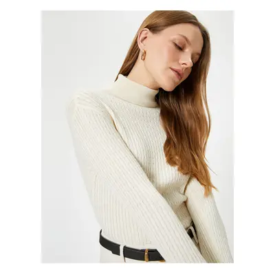 Koton High Collar Sweater Long Sleeve Hair Knitted Pattern