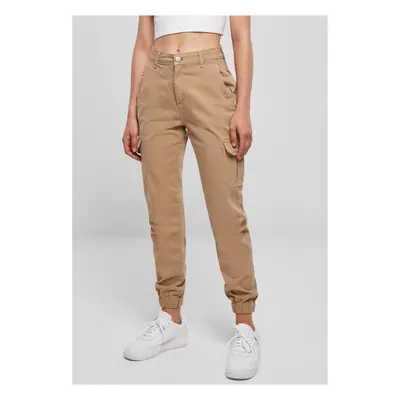 Women's high-waisted cargo trousers unionbeige