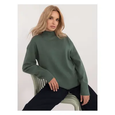 Dark green smooth women's turtleneck sweater SUBLEVEL