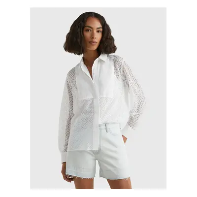 White Ladies Lace Patterned Shirt Tommy Hilfiger - Women