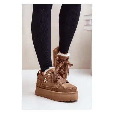 Women's platform sneakers brown Velarisea