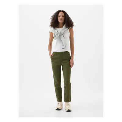 GAP Mid-Rise Downtown Khaki Trousers with Pockets - Women's