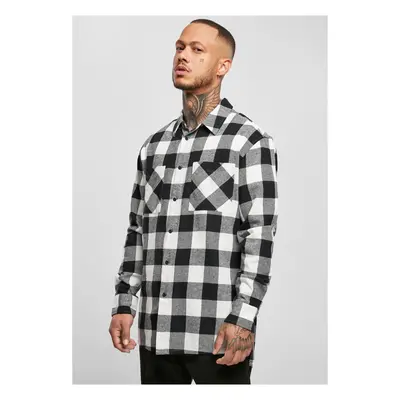 Long oversized plaid shirt black/white