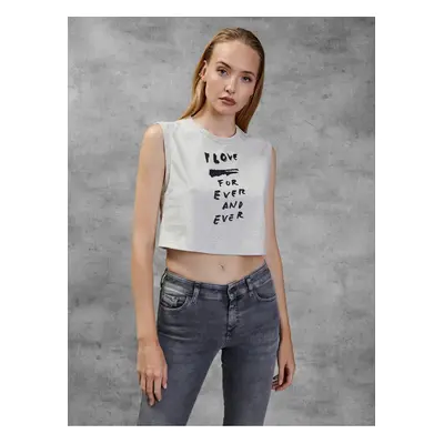 Light Grey Women's Cropped T-Shirt Diesel - Women