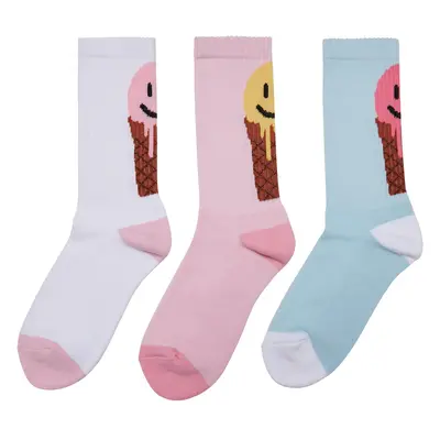 Fancy Ice Cream Socks 3-Pack White/Multicolored