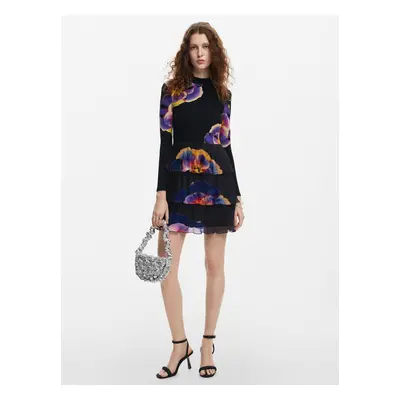 Purple-black women's floral dress Desigual - Women's