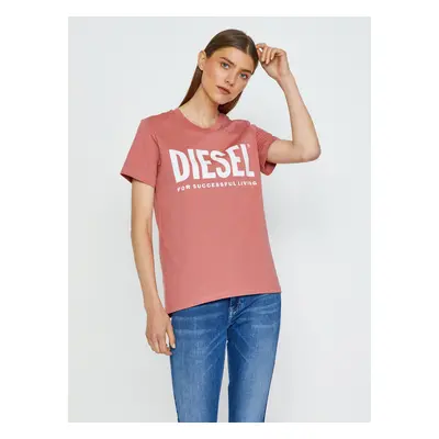 Pink women's T-shirt Diesel Sily-Ecologo - Women