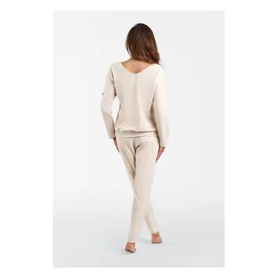 Women's tracksuit Karina with long sleeves, long pants - beige