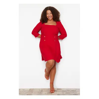 Trendyol Curve Red Woven Dress