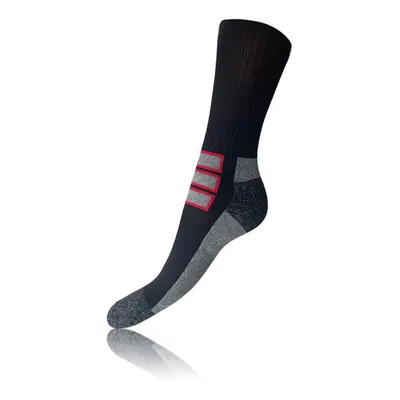 Bellinda OUTDOOR SOCKS - Socks for hiking and work shoes - black - dark red