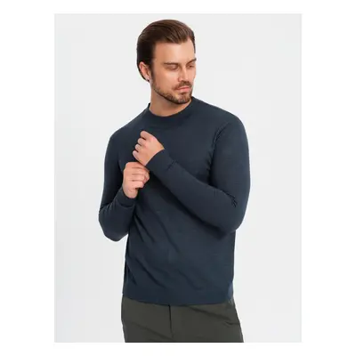 Ombre Knitted men's RELAXED FIT sweater with patterns - navy blue