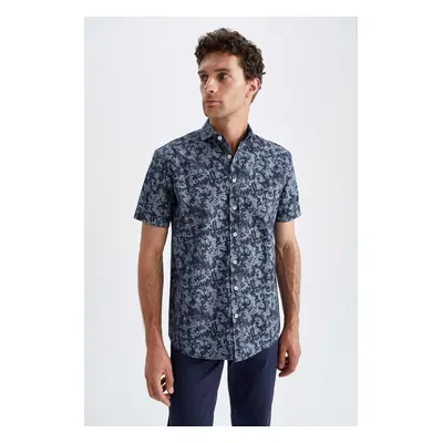 DEFACTO Regular Fit Patterned Short Sleeve Cotton Shirt