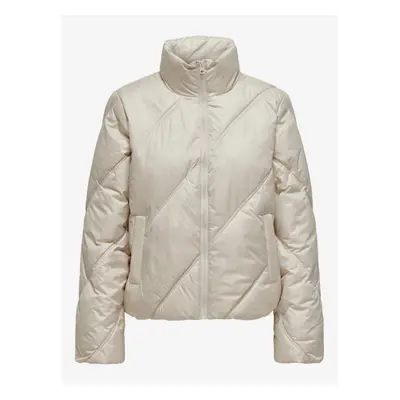 Cream women's quilted winter jacket JDY Verona - Women