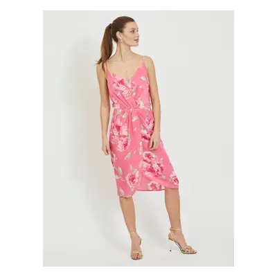 Pink floral dress on hangers VILA Alberte - Ladies