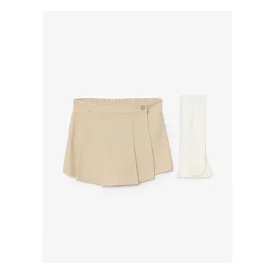 LC Waikiki Lcw Elastic Waist Girl's Shorts, Skirt and Pantyhose Set of