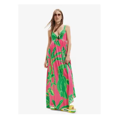 Green-pink Desigual Damila Dress - Ladies