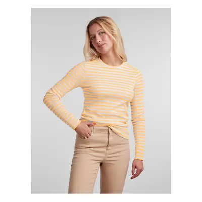 Yellow Women's Striped Basic Long Sleeve T-Shirt Pieces Hand - Women's