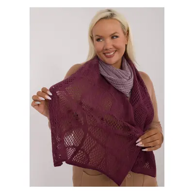 Light purple and plum ombre women's cotton knit scarf