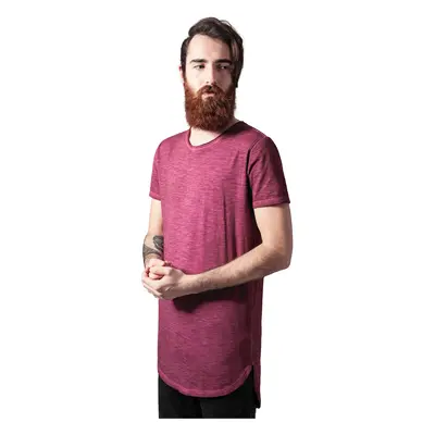 Long Back Shaped Spray Dye Tee Burgundy