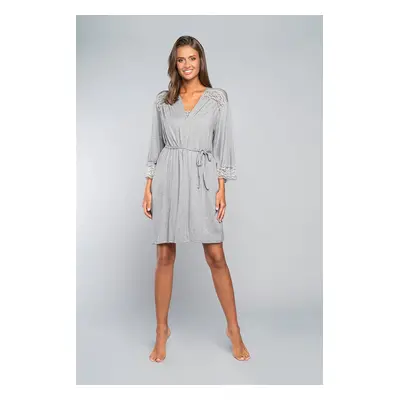 Samaria bathrobe with 3/4 sleeves - melange