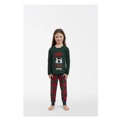 Kids' pajamas Tess, long sleeves, long legs - green/print