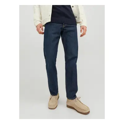 Dark blue men's straight fit jeans Jack & Jones Chris - Men's