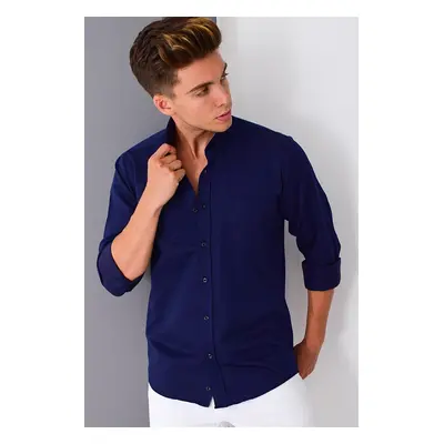 G676 DEWBERRY MEN'S SHIRT-NAVY BLUE