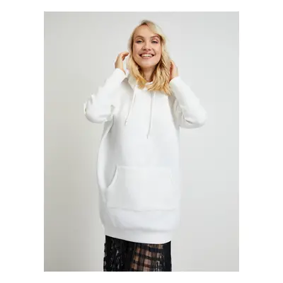 White Ladies Oversize Hoodie Guess Alisa - Women