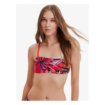 Red Womens Patterned Swimwear Upper Desigual Playa - Women