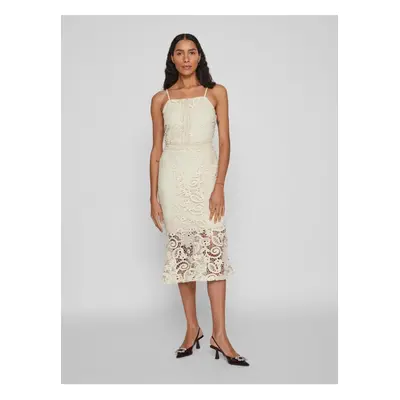 Cream women's lace midi dress VILA Capella - Women's