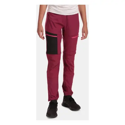 Women's outdoor detachable trousers Kilpi HOSIO-W Dark red