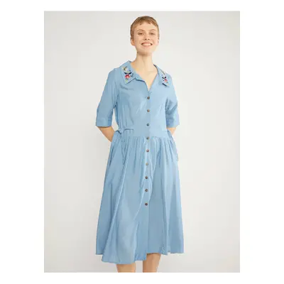 Light blue Ladies Shirt Dress Blutsgeschwister - Women