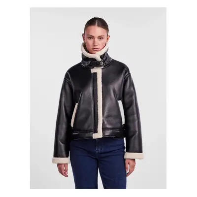 Black Women's Faux Leather Jacket Pieces Janelle - Women