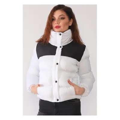 Z6649 DEWBERRY LADIES' COAT-WHITE-BLACK