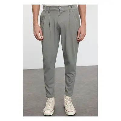 Trendyol Khaki Carrot Cut Knitted Comfortable Flexible Trousers