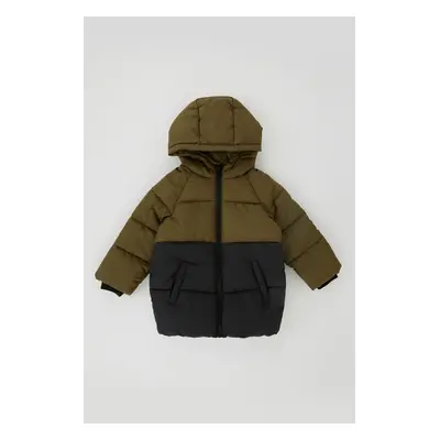 DEFACTO Baby Boy Water Repellent Fleece Lined Hooded Puffer Jacket