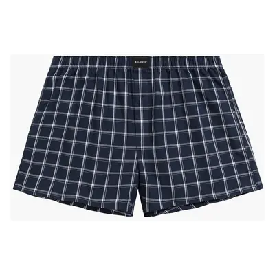 Men's loose boxers ATLANTIC - dark blue with checkered pattern