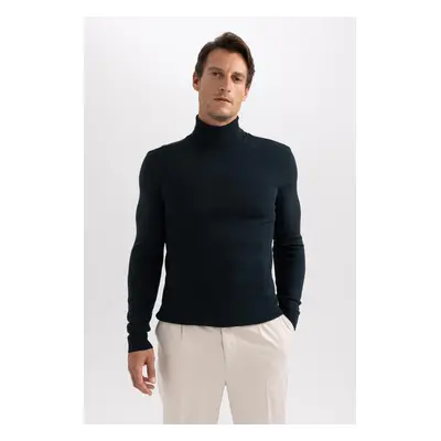 DEFACTO Slim Fit Slim Fit Turtleneck Basic Plain Knitwear Sweater