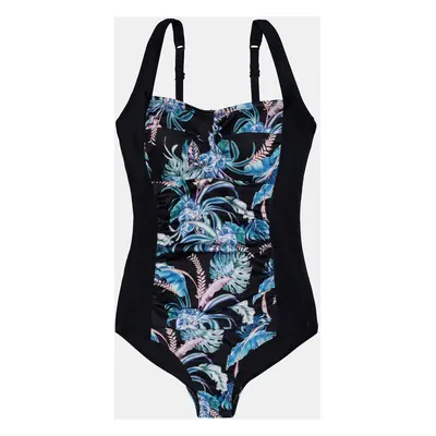 Blue-black floral one-piece swimwear DORINA - Women