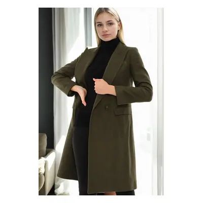 Z6672 DEWBERRY WOMEN'S COAT-KHAKI-1