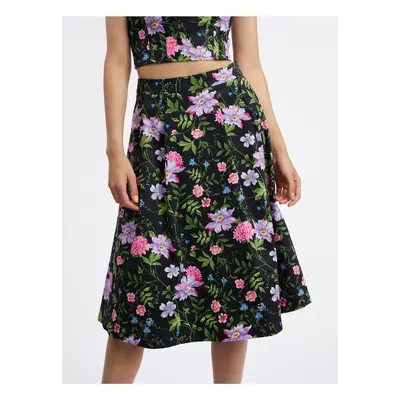 Orsay Black Ladies Flowered Skirt - Women