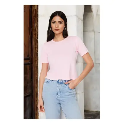 Trendyol Pink Crew Neck Knitwear T-Shirt